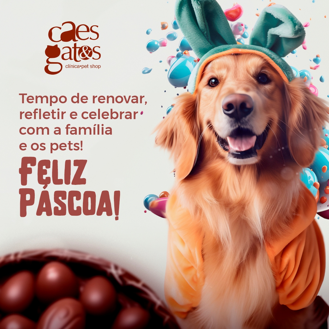 Tempo de renovar, refletir e celebrar com a família e os pets! | Feliz Páscoa!